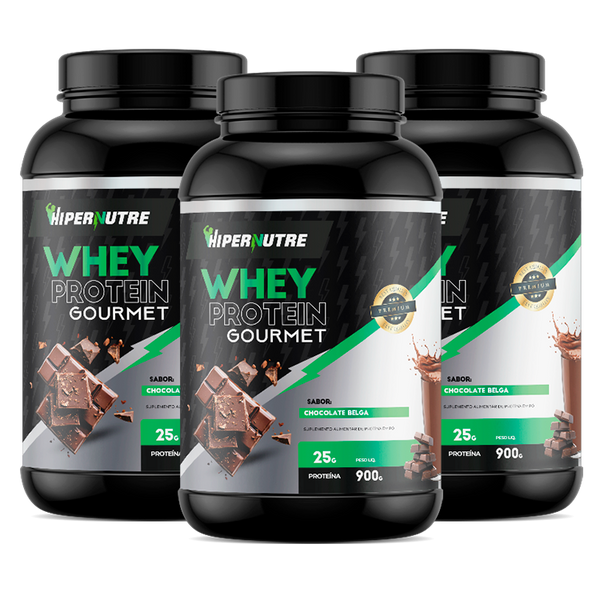 Kit - 3 Unidades - Whey Protein Gourmet HiperNutre | 900g