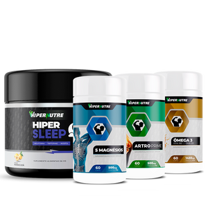 Kit - HiperSleep 180g + Magnésio 60 Cápsulas + ArtroPrime 60 Cápsulas + Ômega 3 60 Cápsulas